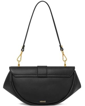 Versace "Virtus" Medium Shoulder Bag Calf Leather - Black