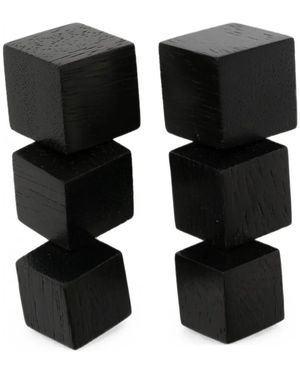 Monies Earrings Wood "Ignis" - Black