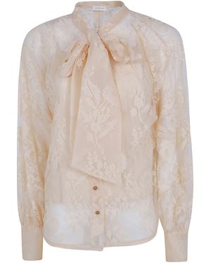 Zimmermann Shirt Lace "Valiant Lace" Pussybow Blouse - White