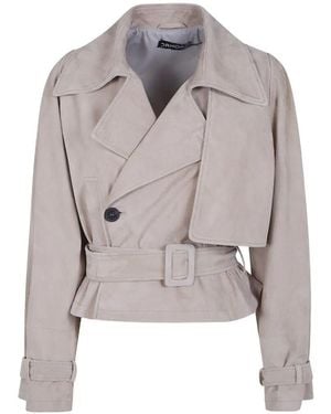 DR. HOPE Suede Mini Trench - Gray