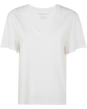 Majestic Short Sleeves V Neck Jumper - White