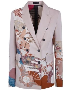 Ibrigu Double Breasted 'Komon' Kimono Jacket - Gray