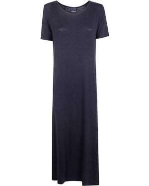 Anneclaire Jersey Linen Short Sleeves Long Dress - Blue