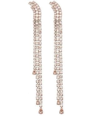 Helene Zubeldia "Timeless" Crystal Waterfall Earrings Clips - White