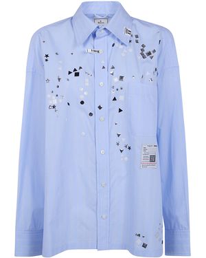 Maison Mihara Yasuhiro Embellished Stripe Shirts - Blue