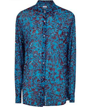 Dries Van Noten "Clavelly" Embroidered Shirt - Blue