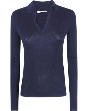 Max Mara Polo Shirt Ribbed "Mxm Gergo" - Blue