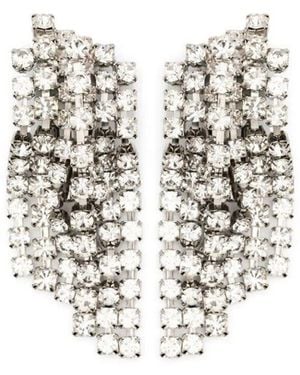 Helene Zubeldia "Timeless" Crystal Waterfall Earrings Clips - White