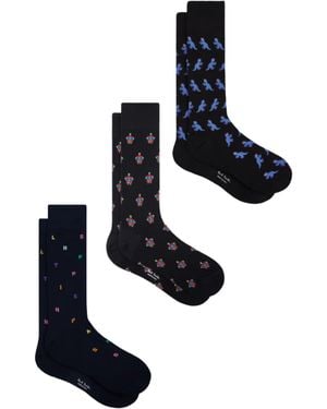 Paul Smith Socks 3-Pack "Cracker Nov" - Blue