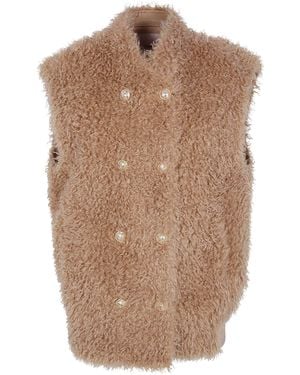 Twinset Gilet Faux Fur "Tobacco" - Brown