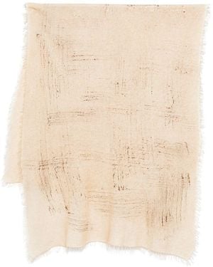 Avant Toi Cashmere Laminated Effects Scarf 185x90 - Natural