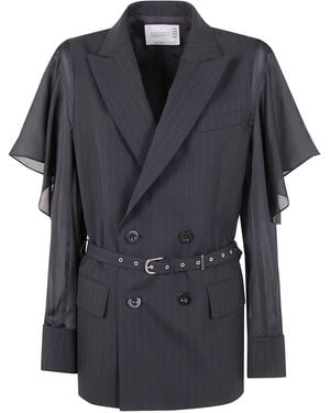 Sacai Chalk Stripe Jacket - Black