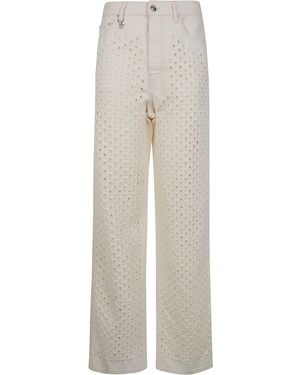 Amiri Boucle Denim Straight Jeans - White