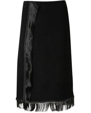 Jil Sander Midi Skirt With "Fringes" - Black