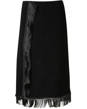 Jil Sander Midi Skirt With "Fringes" - Black