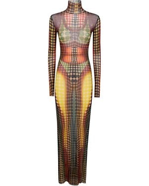 Jean Paul Gaultier "Re-Edition: Long Dress" High Neck With Long Sleev - Yellow