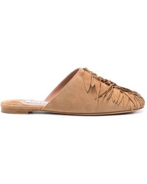 Aquazzura Slipper Fringe "Maverick" - Brown