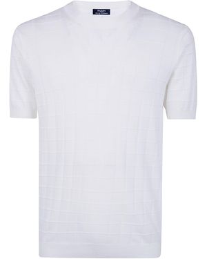 Barba Napoli Net Fancy Round Neck Jumper - White