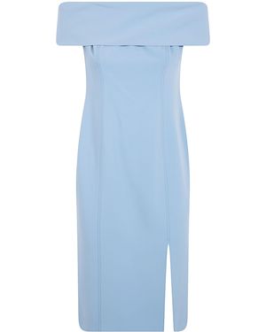 Ralph Lauren Woven "Bodycon" Midi Dress - Blue