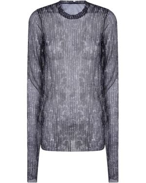 Maria Calderara T-Shirt Graphic Pattern Small - Blue