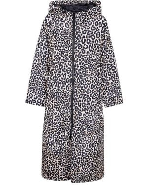 SITTINGSUITS "Snow Leopard" Sittingsuit Original Print Raincoat - White