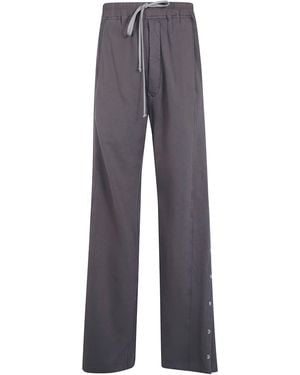 Rick Owens Pants Fleece "Wide Pusher" - Gray