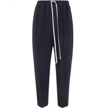 Rick Owens "Drawstring Astaires" Cropped Pants - Blue