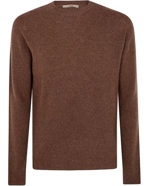 Nuur Long Sleeves Swg Round Neck Sweater - Brown