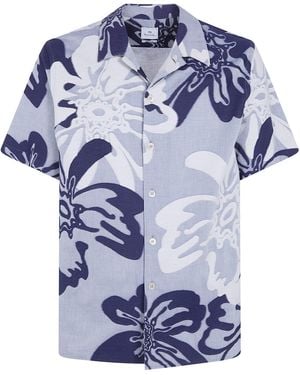 Paul Smith Short Sleeves Casual Fit Shirt - Blue