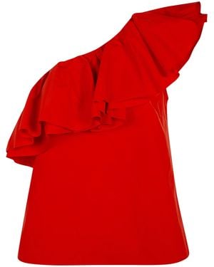 Essentiel Antwerp "Jillian" Asymmetric Ruffle Top - Orange