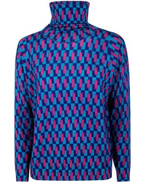In bed with You High Neck Jumper - Blue