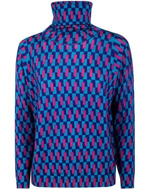 In bed with You High Neck Jumper - Blue