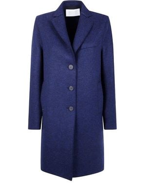 Harris Wharf London Topcoat Pressed Wool - Blue