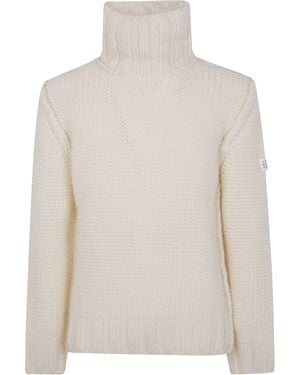MM6 by Maison Margiela Chunky Wool Turtleneck Jumper - White