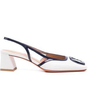 Santoni "Atena" Sling Back T. 050 - White
