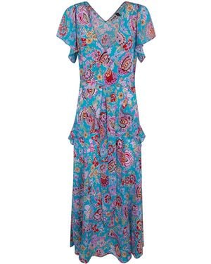 RIXO London Evie Dress Cara Floral - Blue