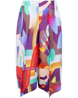 Pleats Please Issey Miyake Pantaloni Bermuda - White
