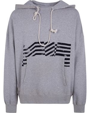 Golden Goose "Journey" Hoodie Slub Cotton Heavy Fleece Vintage - Grey