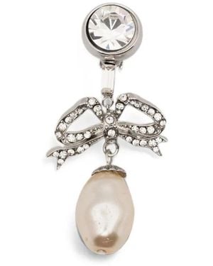 N°21 Earrings Pearl And Diamond - White