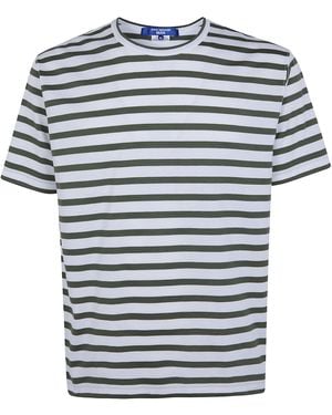 Junya Watanabe Short Sleeves Stripes T-Shirt - Blue