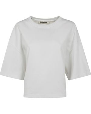 DARKPARK Doyle Cropped Draped Short Sleeve Tee - White