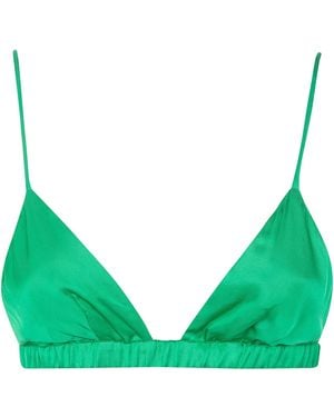 Frankie Shop "Nina" Satin Bralette - Green