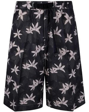 White Sand Short Bermuda Trousers - Black