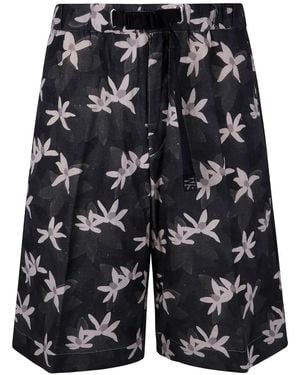 White Sand Short Bermuda Pants - Black