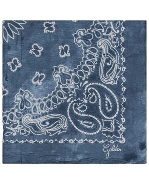 Golden Goose "Golden Foulard Paisley" Print Silk - Blue