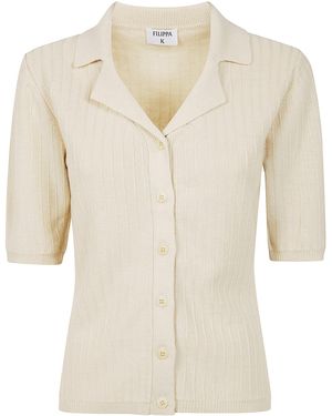 Filippa K Cardigan A Maniche Corta Con Colletto Di - Neutro