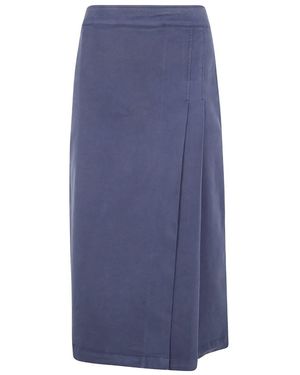 Aspesi "Mod.2272" Pleated Long Skirt - Blue
