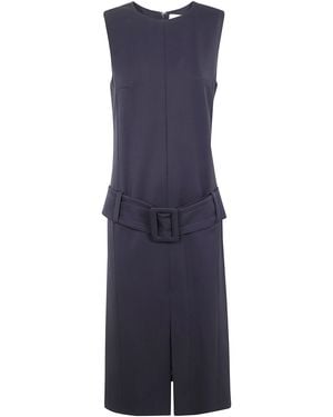 Patou Belted Midi Dress Clothing - Blue