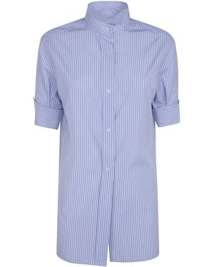 Maison Margiela Shirt Short Sleeves "Snapped Button Short Sleeves Shir - Blue