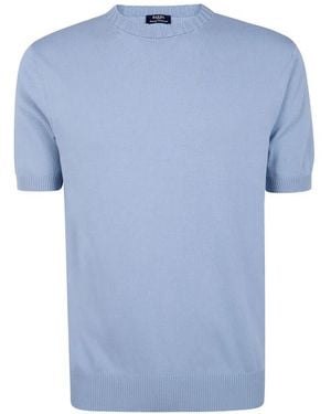 Barba Napoli Round Neck Jumper - Blue